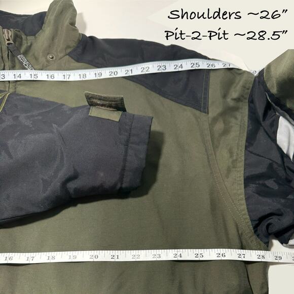 VTG Nylon Jacket Weather Resistant insulated PU-Coated Structure Sport Men L Grn - Picture 7 of 13